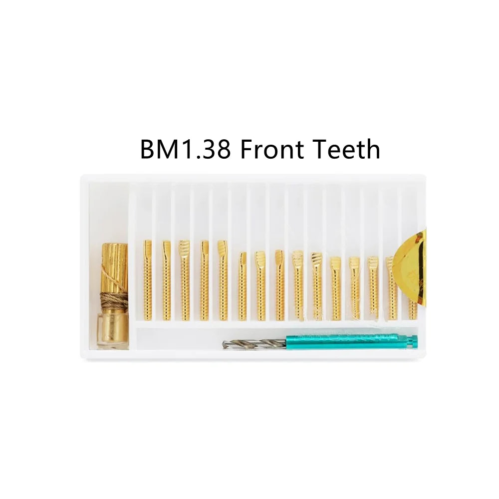 15Pcs Dental Screw Posts Kits Gold Plated Link Pins Refills Anterior Posterior Teeth Dentistry Root Canal Nail Dentist Materials