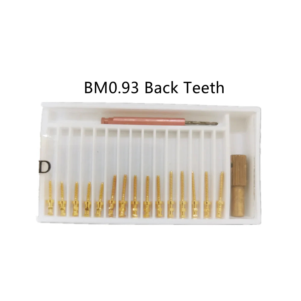 15Pcs Dental Screw Posts Kits Gold Plated Link Pins Refills Anterior Posterior Teeth Dentistry Root Canal Nail Dentist Materials