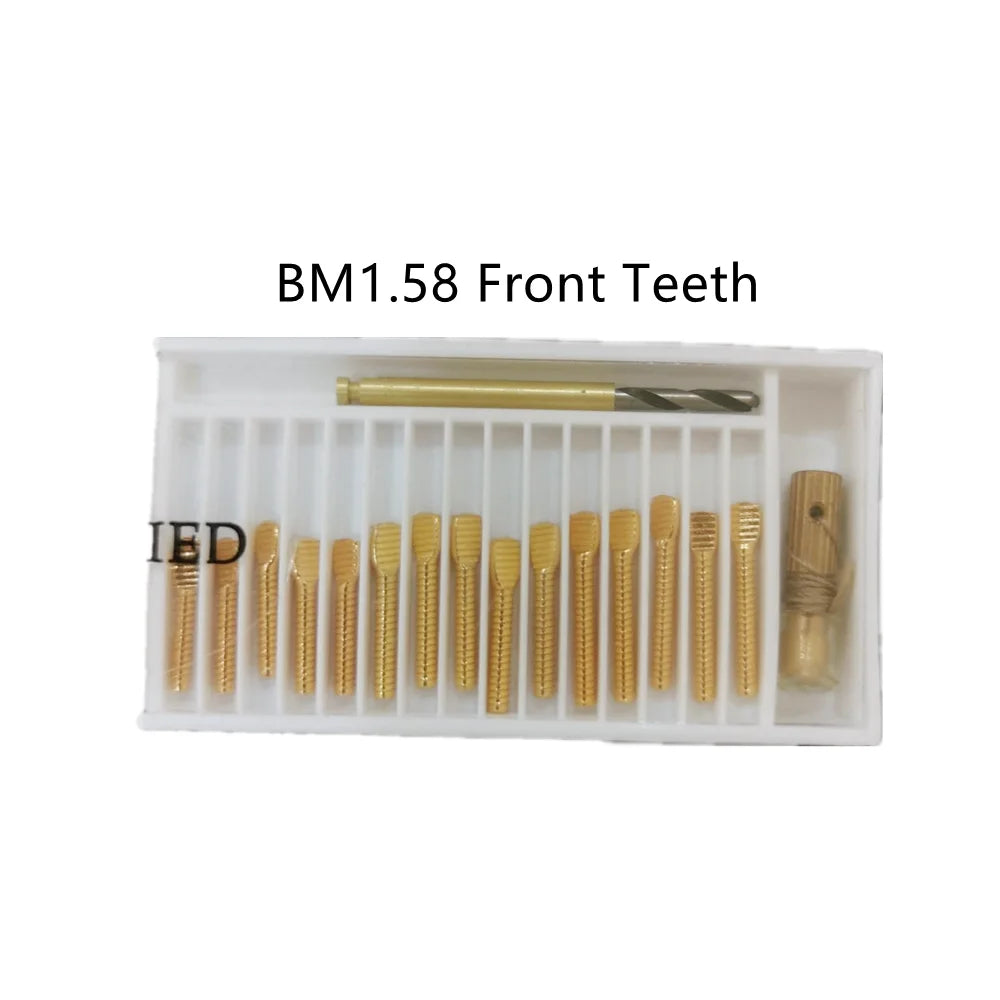 15Pcs Dental Screw Posts Kits Gold Plated Link Pins Refills Anterior Posterior Teeth Dentistry Root Canal Nail Dentist Materials